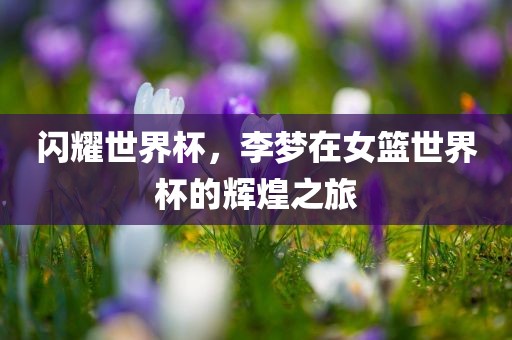 闪耀世界杯，李梦在女篮世界杯的辉煌之旅眉山市正发家政服务有限公司