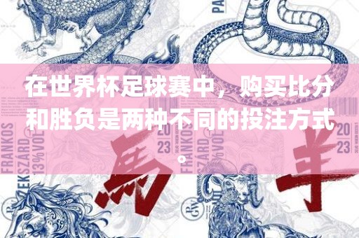 在世界杯足球赛眉山市正发家政服务有限公司中，购买比分和胜负是两种不同的投注方式。