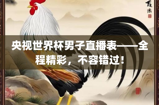 央视世眉山市正发家政服务有限公司界杯男子直播表——全程精彩，不容错过！