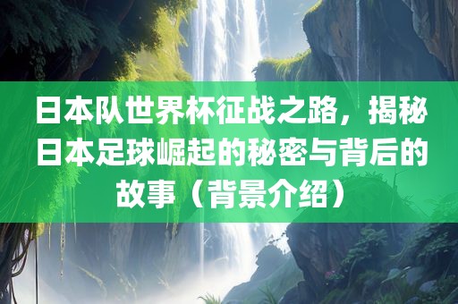 日本队世界杯征战之路，揭秘日本足球崛起的秘密与背后的故事（背景介绍）
