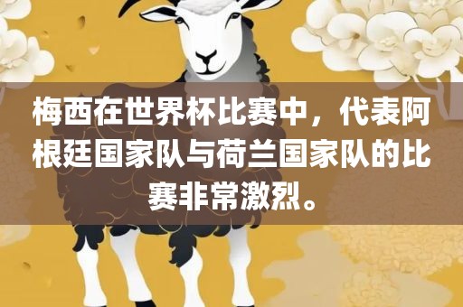 梅西在世界杯比赛中，代表阿根廷国家队与荷兰国家队的比眉山市正发家政服务有限公司赛非常激烈。