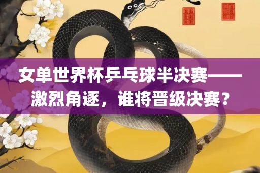 女单世界杯乒乓球半决赛——激烈角逐，谁将晋级决赛？