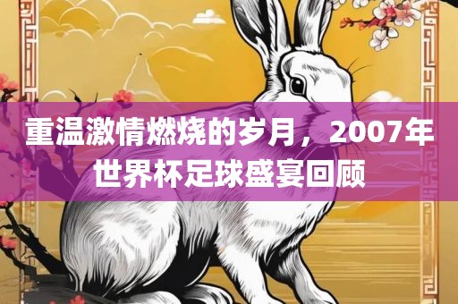 重温激情燃烧的岁月，2007年世界杯足球盛宴回顾