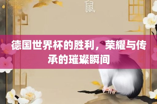 德国世界杯的胜利，荣耀与传承的璀璨瞬间眉山市正发家政服务有限公司