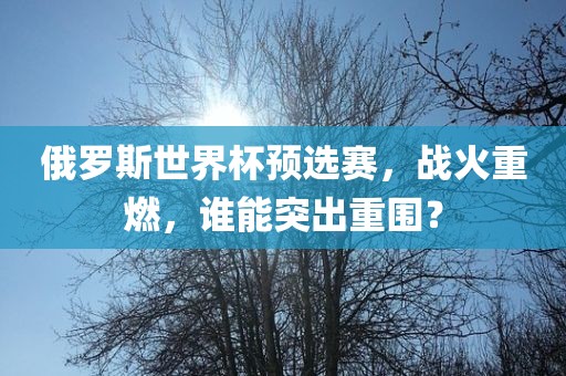 俄罗斯世界杯预选赛，战火重燃，谁能突出重围？眉山市正发家政服务有限公司