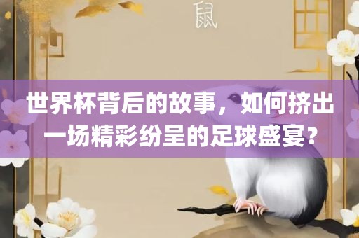 世界杯背后的故事，如何挤出一场精彩纷呈的足球盛宴？