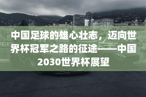 中国足球的雄心壮志，迈向世界杯冠军之路的征途——中国2030世界杯展望