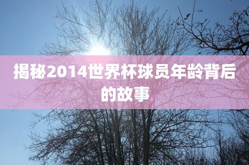 揭秘2014世界杯球员年龄背后的故事