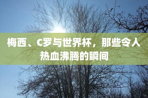 梅西、C罗与世界杯，那些令人热血沸腾的瞬间