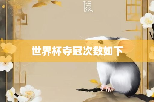 世界杯夺冠次数如下