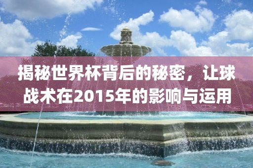 揭秘世界杯背后的秘密，让球战术在2015年的影响与运用眉山市正发家政服务有限公司