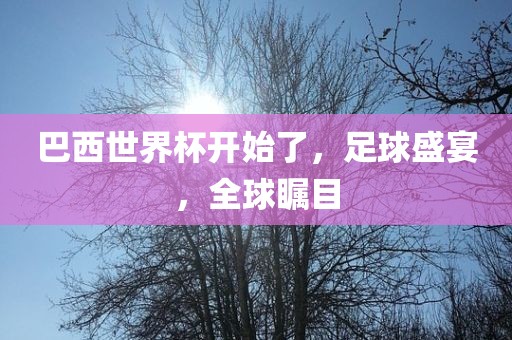 巴西世界杯开始了，足球盛宴，全球瞩目