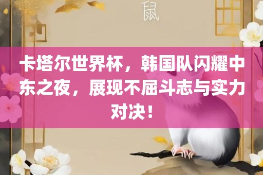 卡塔尔世界杯，韩国队闪耀中东之夜，展现不屈斗志与实力对决！眉山市正发家政服务有限公司