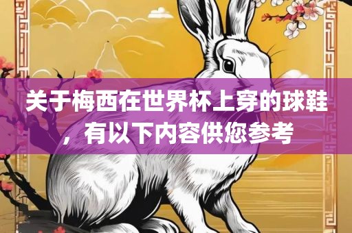 关于梅西在世界杯上穿的球鞋，有以下内容供您参考