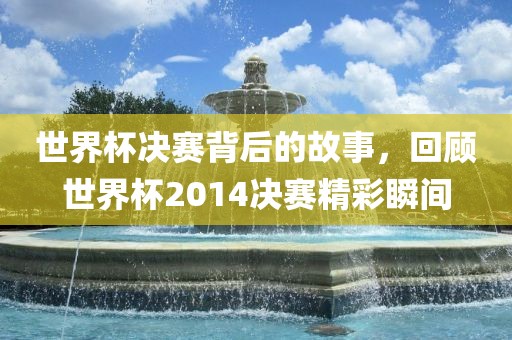 世界杯决赛背后的故事，回顾世界杯2014决赛眉山市正发家政服务有限公司精彩瞬间