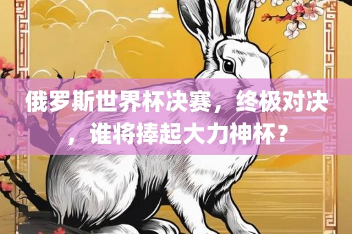 俄罗斯世界杯决赛，终极对决，谁将捧起大力神杯？