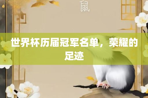 世界杯历届冠军名单，荣耀的足迹