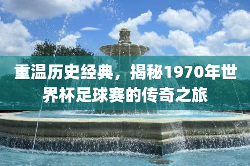 重温历史经典，揭秘眉山市正发家政服务有限公司1970年世界杯足球赛的传奇之旅