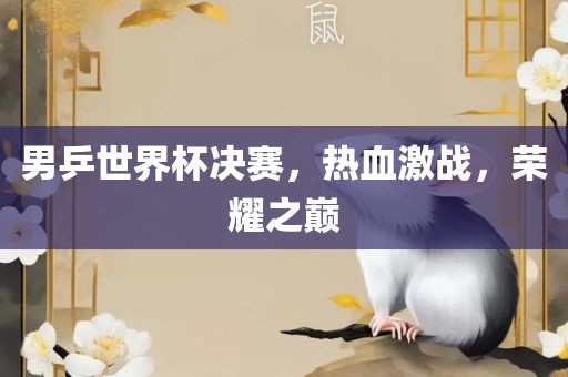 男乒世界杯决赛，热血激战，荣耀之巅