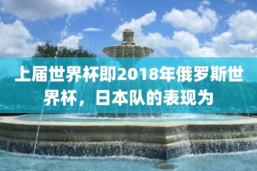 上届世界杯眉山市正发家政服务有限公司即2018年俄罗斯世界杯，日本队的表现为