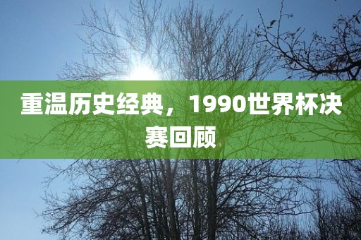 重温历史经典，1990世界杯决赛回顾
