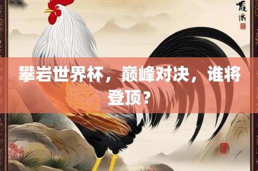 攀岩世界杯，巅峰对决，谁将登顶？