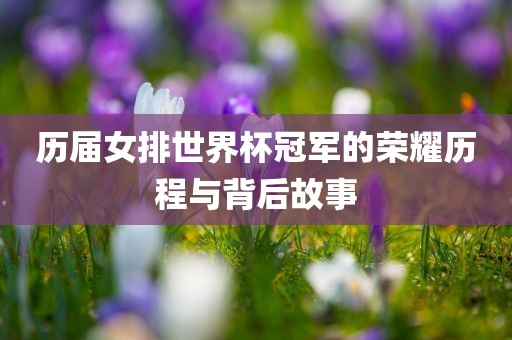 历届女排世界杯冠军的荣耀历程与背后故事眉山市正发家政服务有限公司