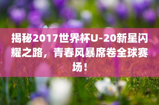 揭秘2017世界杯U-20新星闪耀之路，青春风暴席卷全球赛场！