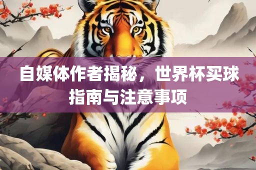 自媒体作者揭秘，世界杯买球指南与注意事项眉山市正发家政服务有限公司