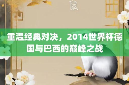 重温经典对决，2014世界杯德国与巴西的巅峰之战眉山市正发家政服务有限公司