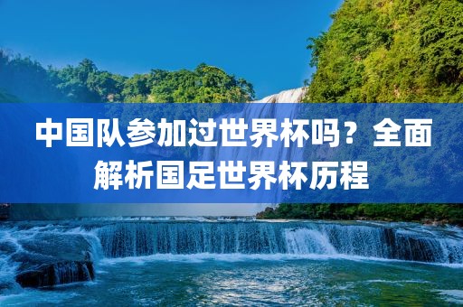 中国队参加过世界杯吗？全面解析国足世界杯历程眉山市正发家政服务有限公司