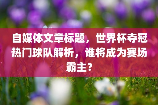 自媒体文章标题，世界杯夺冠热门球队解析，谁将成为赛场霸主？眉山市正发家政服务有限公司