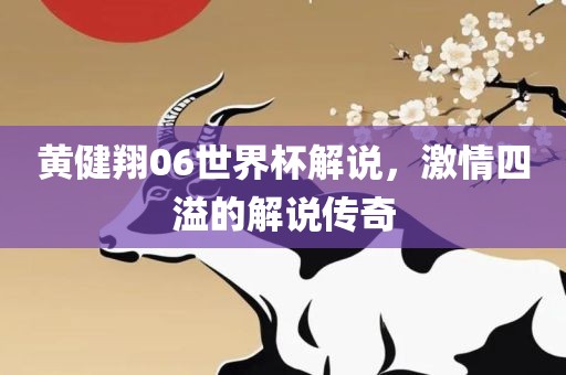 黄健翔06世界杯解说，激情四溢的解说传奇