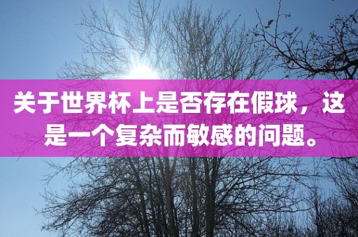 关于世界杯上是否存在假球，这是一个复杂而敏感的问题。眉山市正发家政服务有限公司