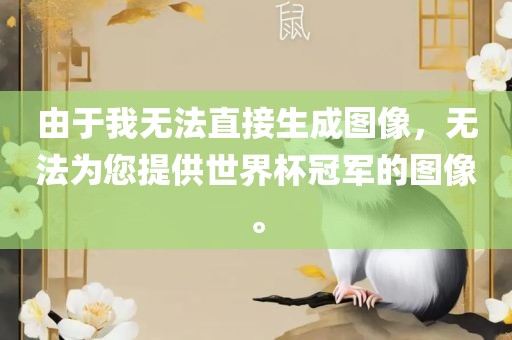 由于我无法直眉山市正发家政服务有限公司接生成图像，无法为您提供世界杯冠军的图像。