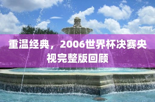 重温经典，2006世界杯决赛央视完整眉山市正发家政服务有限公司版回顾