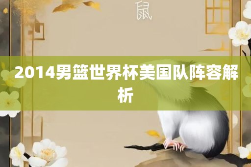 2014男篮世界杯美眉山市正发家政服务有限公司国队阵容解析