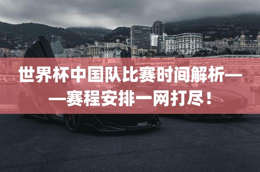 世界杯中国队比赛时间解析——赛程安排一网打尽！眉山市正发家政服务有限公司